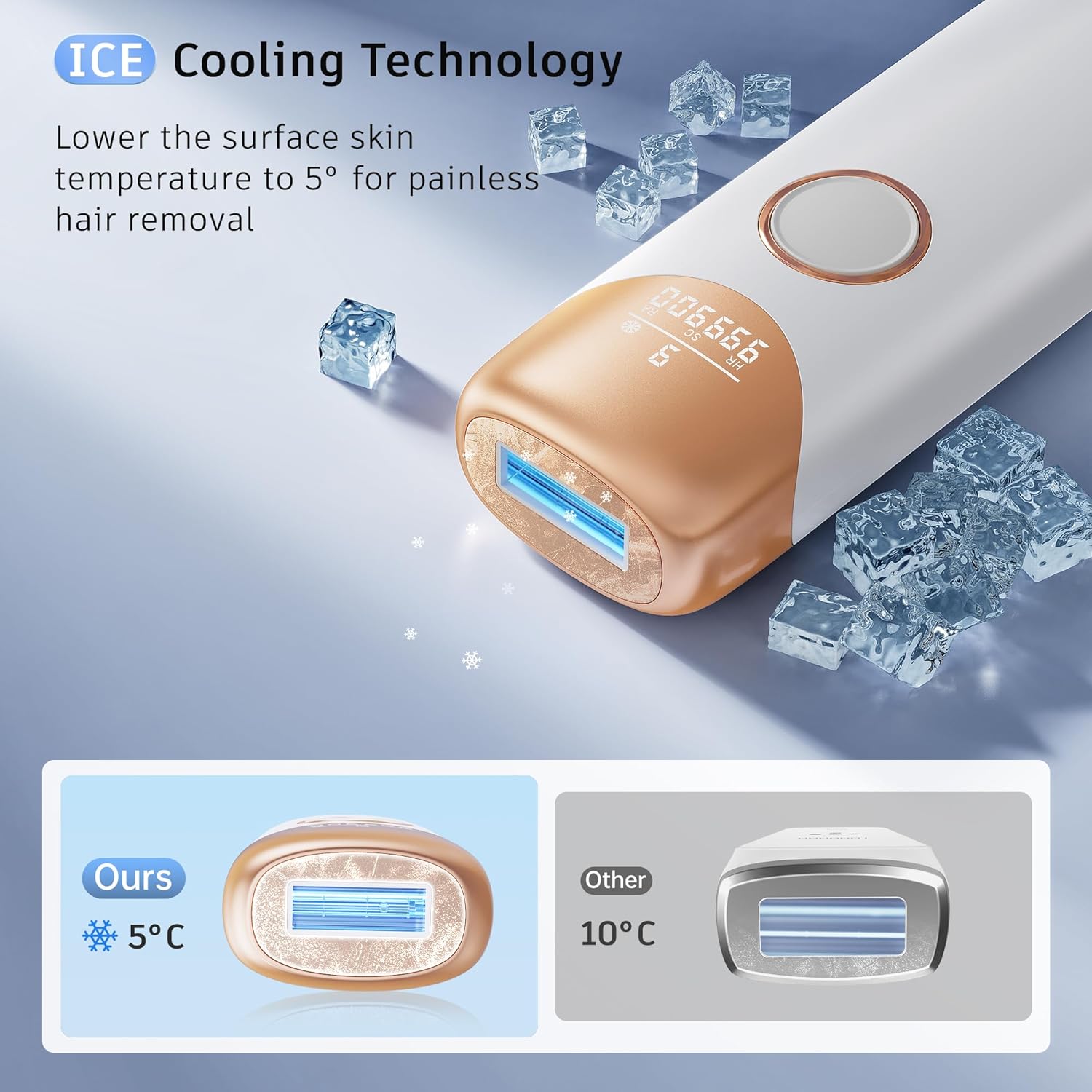 Hand Holding Ubroo IPL Hair Removal Device for Women and Men